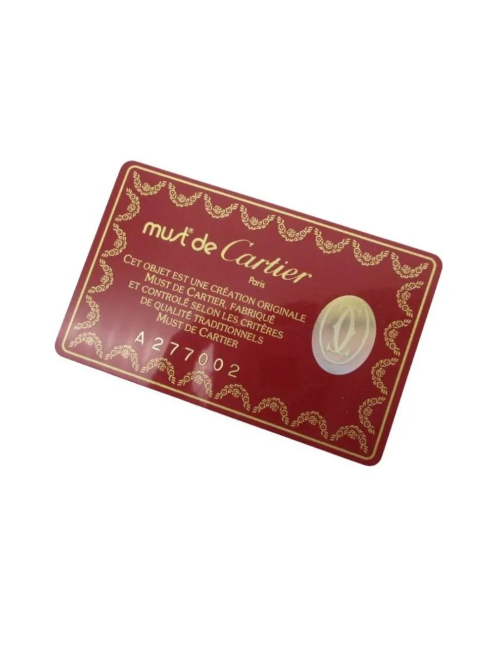 Cartier Clutch Must Line Handbag Vintage Purse Burgundy